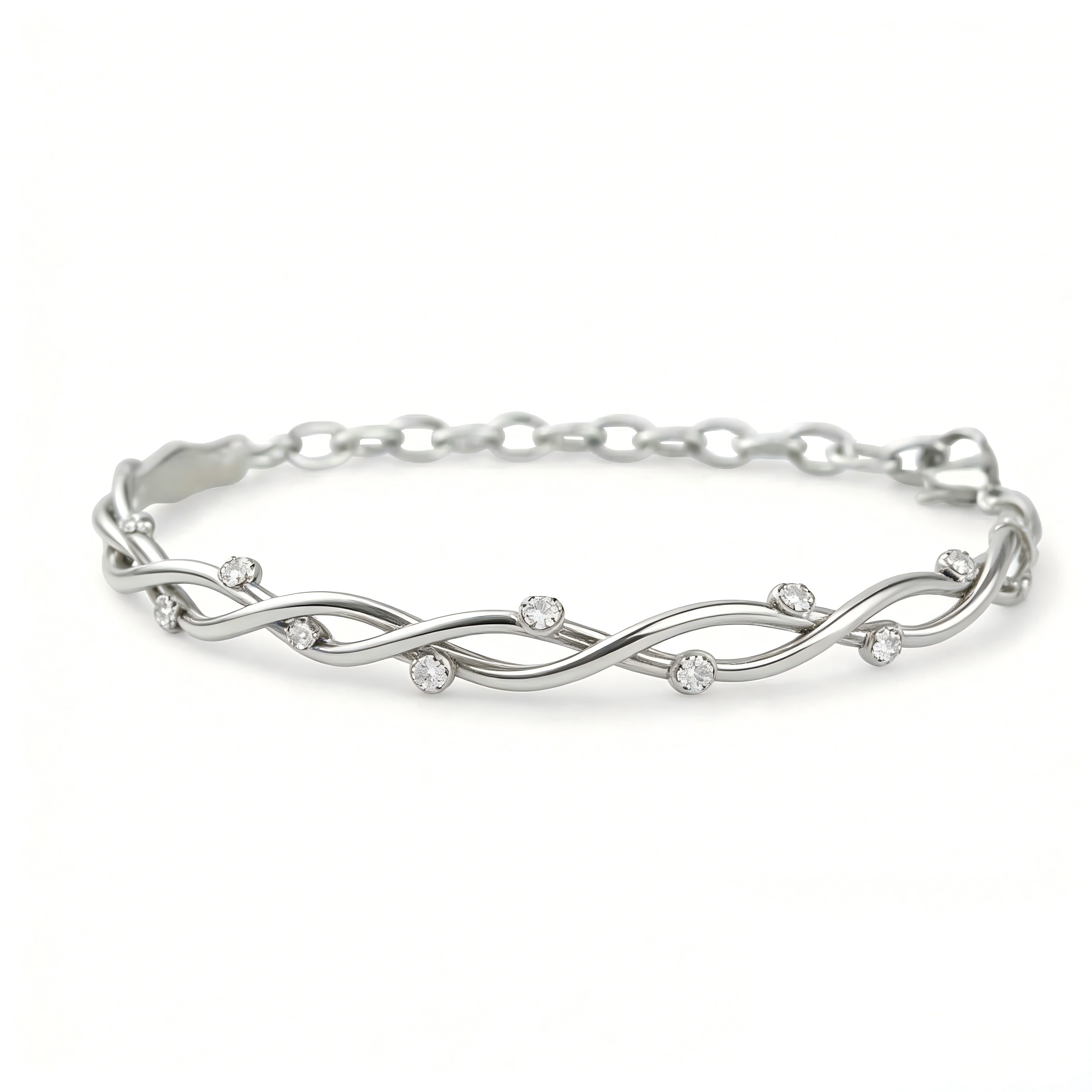 Twisted Wave Crystal Bracelet