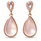 Blush Pink Cabochon Teardrop Earrings