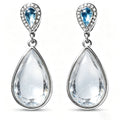 Luminous Cracked Crystal and Azure Teardrop Earrings