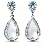 Luminous Cracked Crystal and Azure Teardrop Earrings