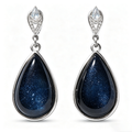 Midnight Starlight Blue Sandstone Drop Earrings
