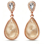 Rose Gold Radiant Sunburst Teardrop Earrings