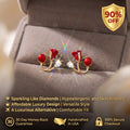 ⚡ 90% OFF Flash Sale:The Crimson Bloom: Moissanite & Pearl Vine Earrings