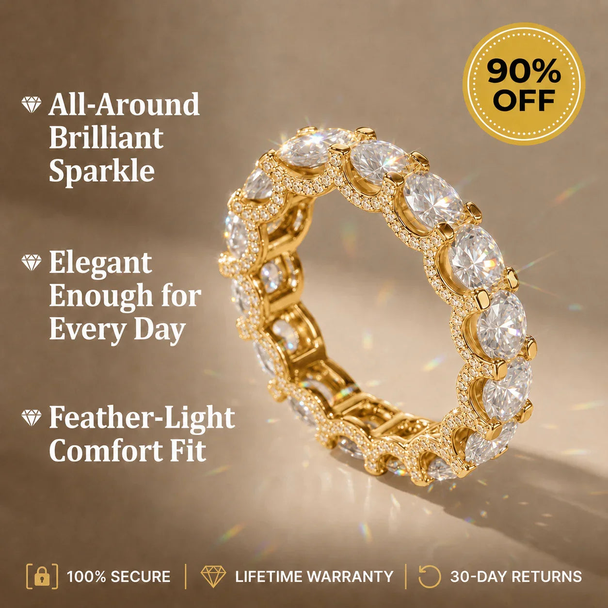 🔥 Final Flash Sale: 90% OFF-The Timeless Elegance - Premium Moissanite Eternity Band🔥