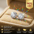 🔥90% OFF Flash Sale:The Classic Cushion Halo: Brilliant Moissanite Stud Earrings
