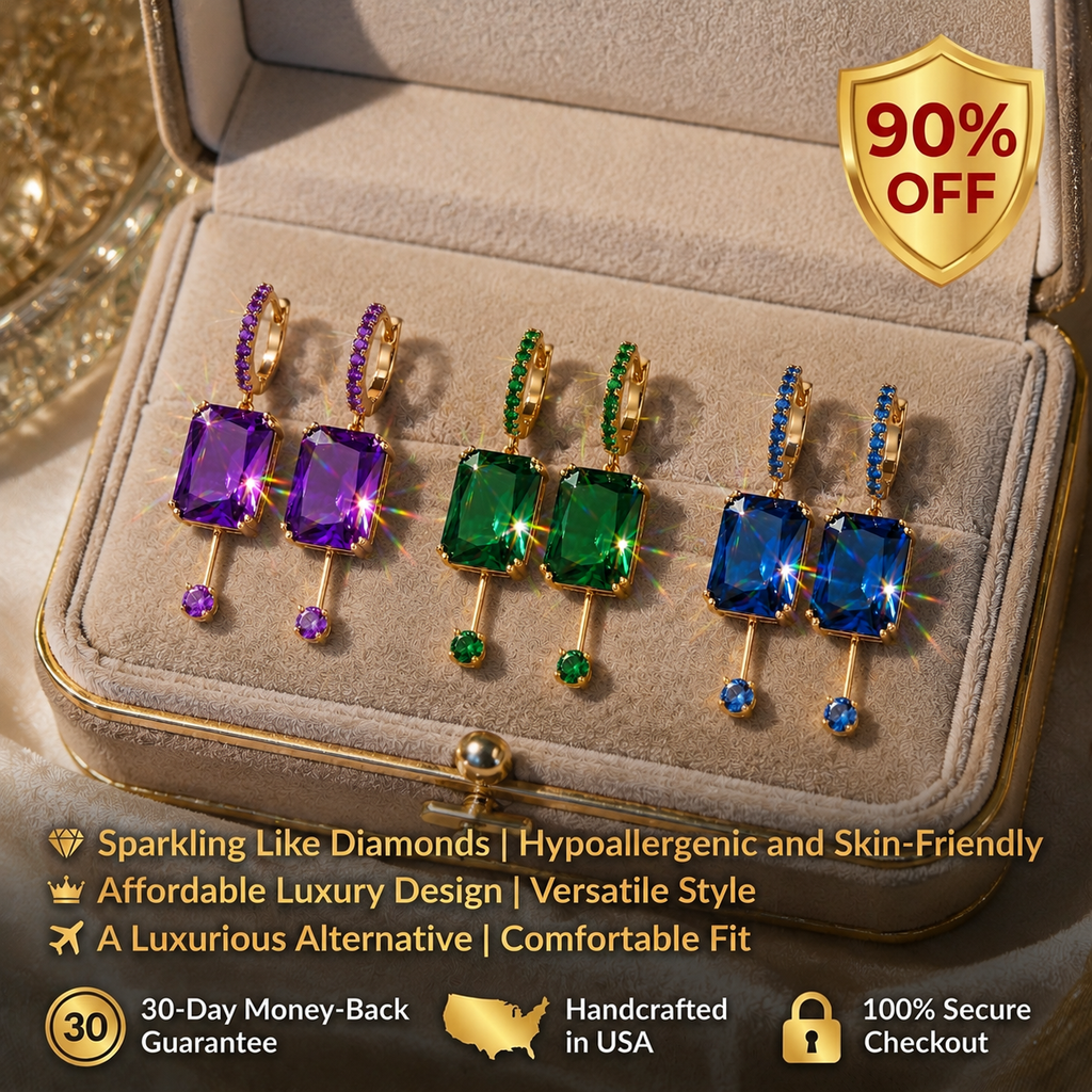 ⚡ 90% OFF Flash Sale: The Royal Midnight: Sapphire-Hued Moissanite Drop Earrings