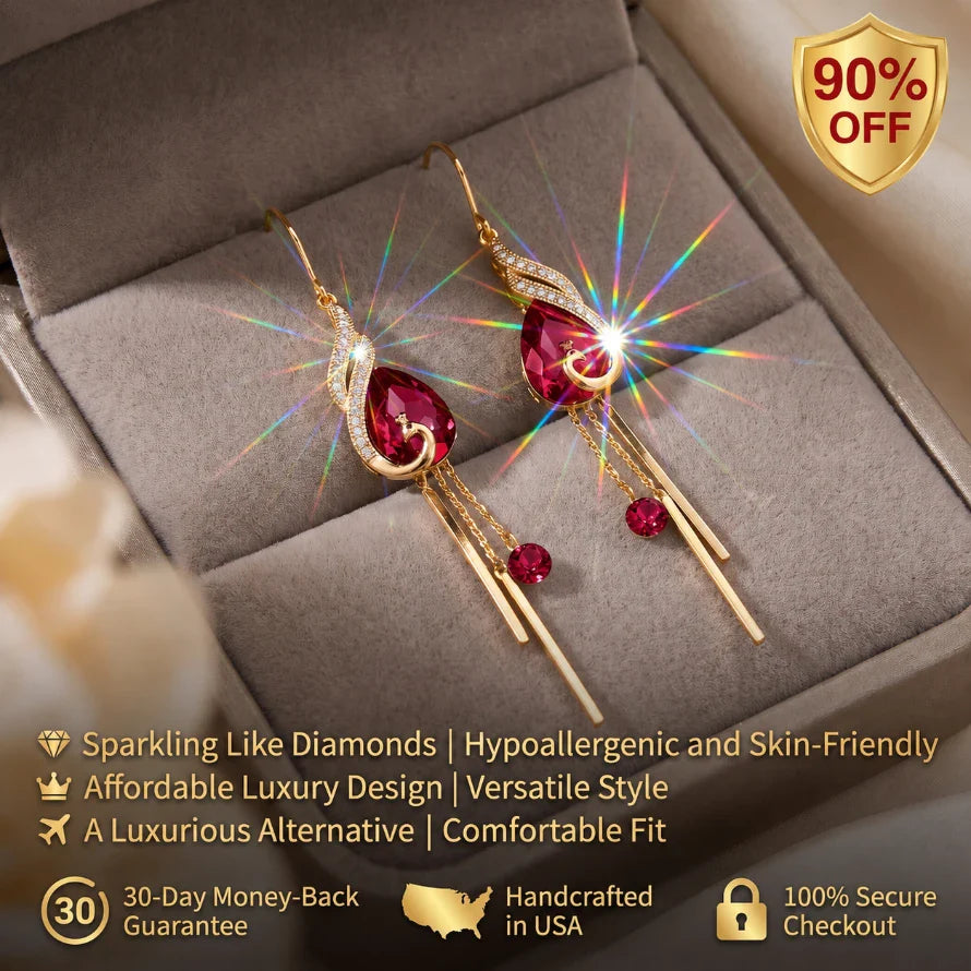 ⚡ 90% OFF Flash Sale: The Royal Peacock: Sapphire-Hued Teardrop Drop Earrings