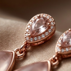 Blush Pink Cabochon Teardrop Earrings