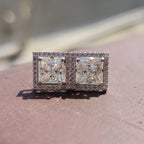 ⚡ 90% OFF Flash Sale: The Timeless Elegance: Classic Princess Cut Moissanite Halo Studs